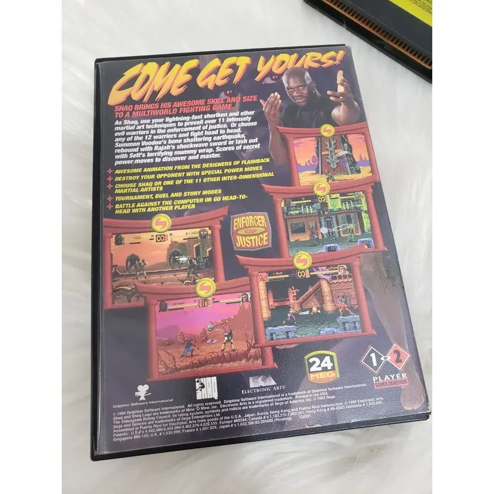 Shaq-Fu (Sega Genesis,‎ 1994) w/ Box game Tested Shaqfu